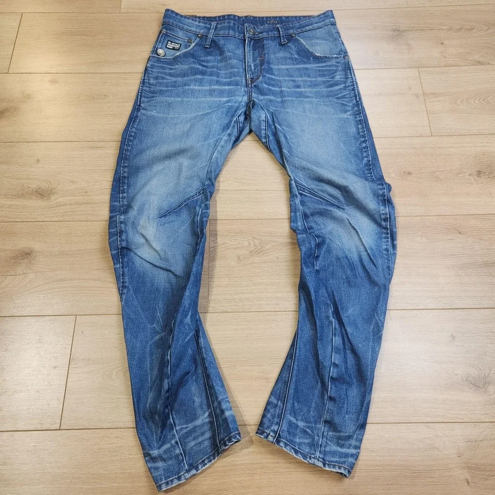 G-Star RAW Jeans Mens 32x30 Blue Med Wash Relaxed Tapered Denim Casual
